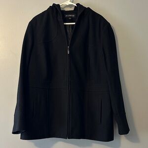 FS LIMITED Wool Black Hooded Zip-Up Jacket